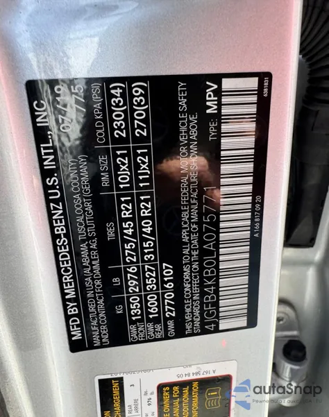 2020 Mercedes-Benz Gle 350 4Matic z USA, uszkodzony, nr VIN 4JGFB4KB0LA075771